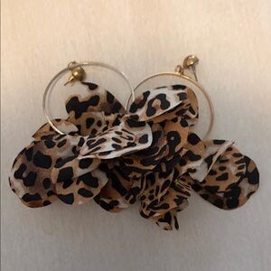 Leopard Print Hoop Earrings